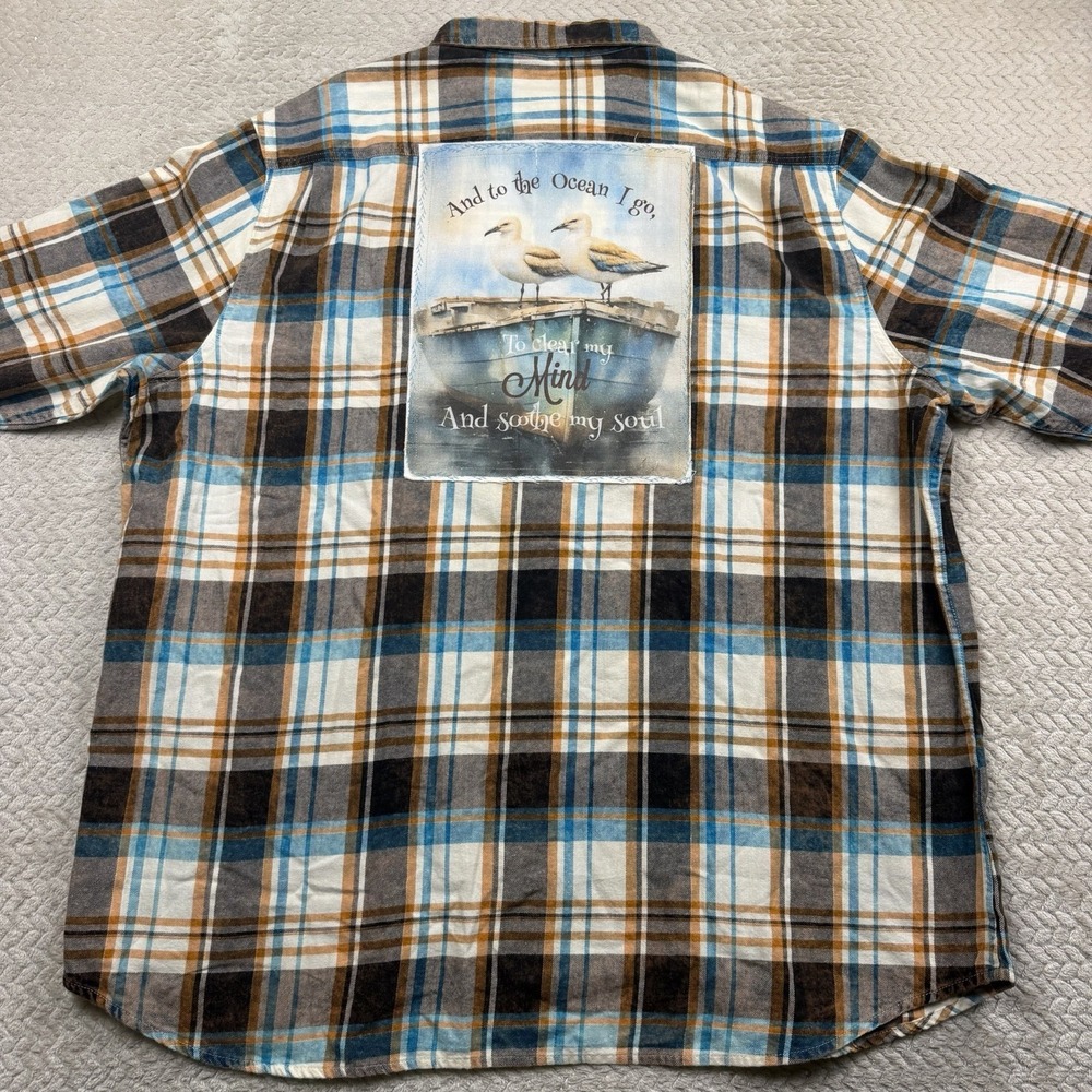 Angry Minnow Clothing Adult XXXL flannel NWT Long Sleeve Up North Cabin - Picture 6 of 14